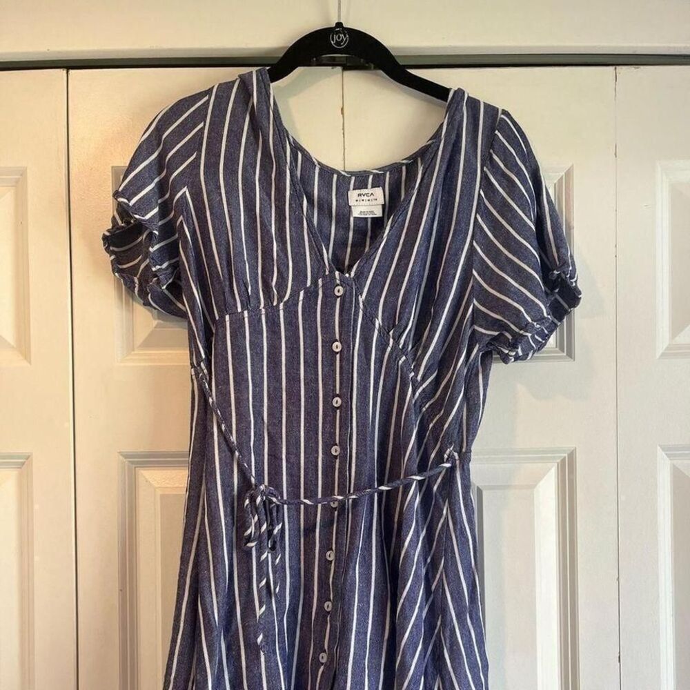 RVCA Blue and White stripped dress Size M B12 - Picture 4 of 8